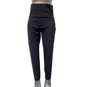 Lululemon Cropped Lace Detail High Rise Leggings Women's Size 8 Black